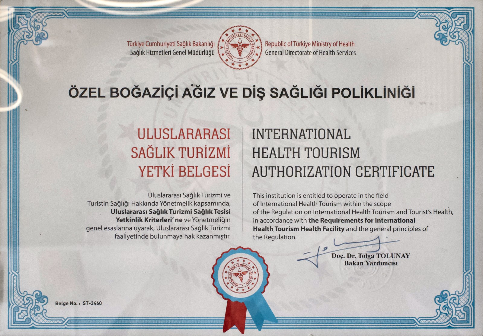 Uluslararası Sağlık Turizmi Yetki Belgesi